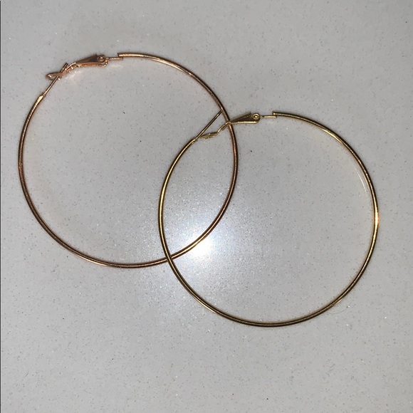 Large Gold Hoop Earrings - Picture 1 of 1